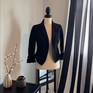 Black Express Waist-Length Fitted Blazer, Size 0